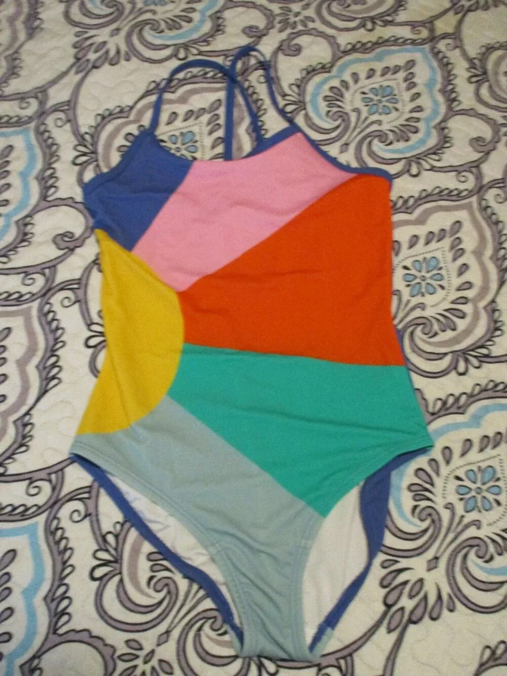 Hanna Andersson Colorful Rainbow Colorblock Horizon One Piece Swimsuit
